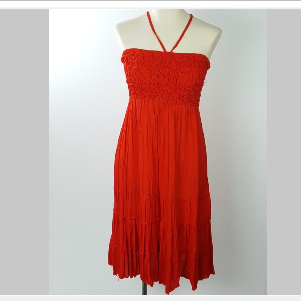 Smocked Dress or Skirt Red for Women Small or Medium